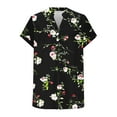 thumbnail image 6 of Blczomt Summer Women Shirts Trendy Black V Neck Blouse Short Sleeve Cute Graphic,XXL, 6 of 6