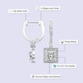 thumbnail image 2 of Diamond Dangle Earring | 4 Carat IGI Certified Princess Shape Lab Grown Diamond Dangle | 14K in White Gold | Lyra Halo Lab Diamond Earrings | Prong Setting | FG-VS1-VS2 Quality | Friendly Diamonds, 2 of 6