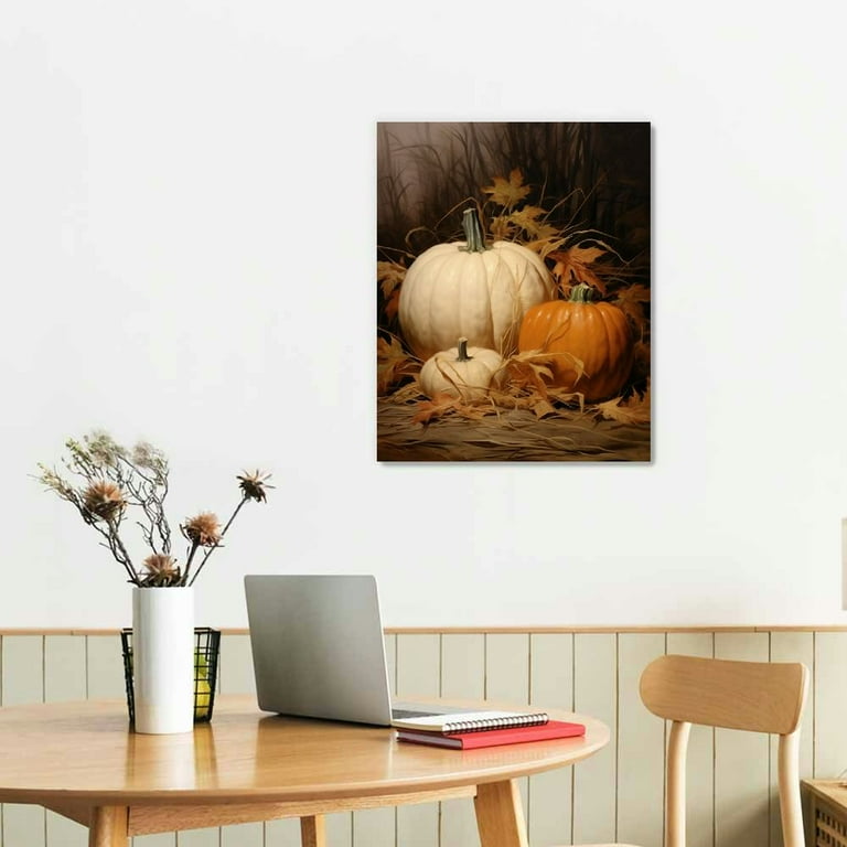 Pumpkin Patch Still Life 2 White Framed Print Wall Art Pumpkin Patch Still Life 2 White Framed Print Wall Art