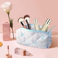 thumbnail image 6 of Qoosea Makeup Bag, Large Quilted Makeup Bag Set, Cosmetic Bag for Women Girls, Cute Cotton Bow Pattern Travel Toiletry Organizer Bag 3 Set, 6 of 9