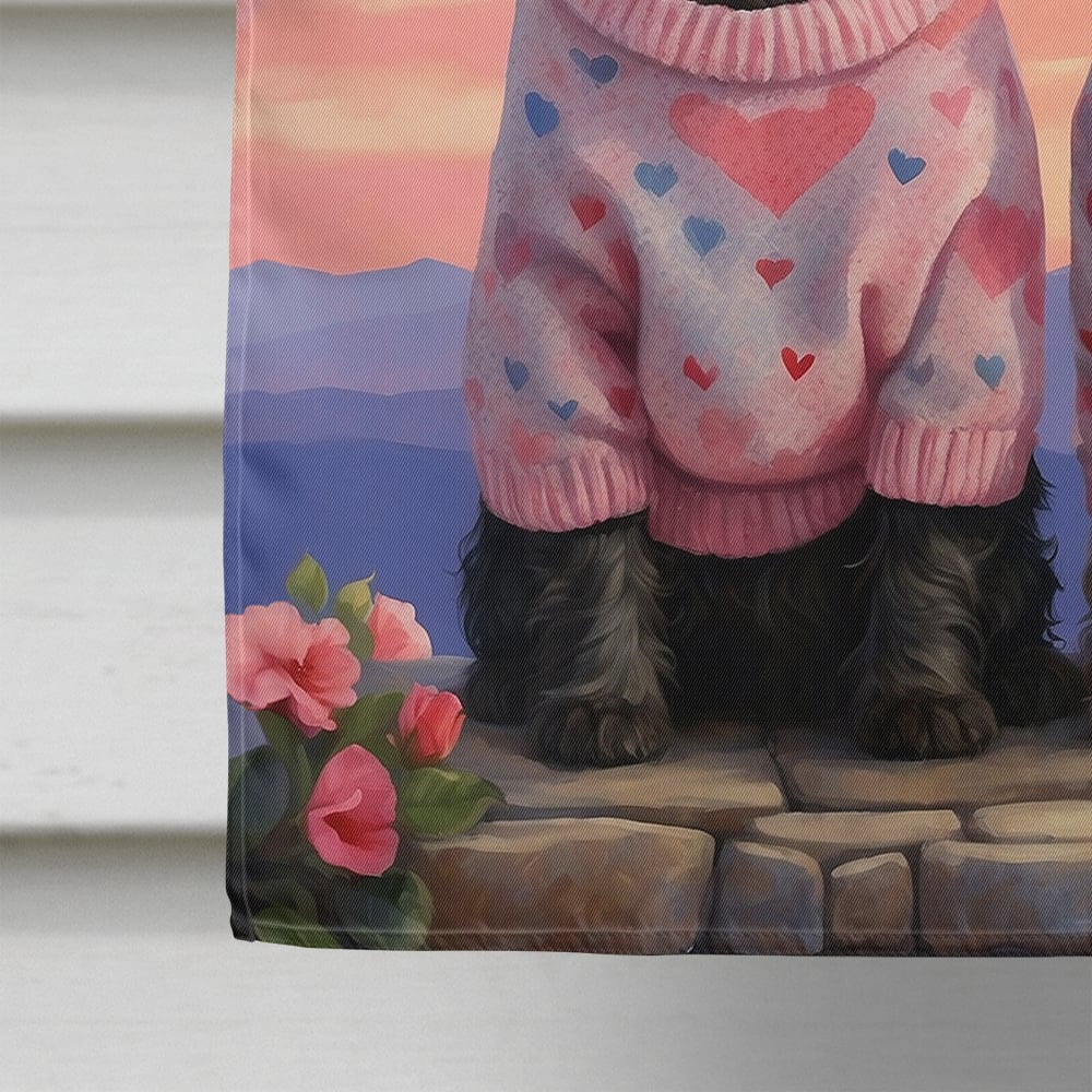 Skye Terrier Two Hearts House Flag 28 in x 40 in