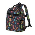 thumbnail image 2 of Dinosaur and Planet Black Pattern Cute School Backpack Bag for School with Padded Back and Adjustable Shoulder Straps 15.25"x11.5"x5.25", 2 of 5