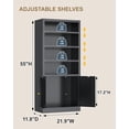thumbnail image 3 of Tall Bathroom Storage Cabinet, Freestanding Linen Cabinet with Adjustable Shleves and 2 Doors, Metal Pantry Cabinets for Kitchen, Bathroom, Living Room, Entryway, 55”H, Black, 3 of 7