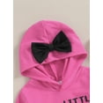 thumbnail image 6 of Baby/Big Girl Fall Outfits Letter Print Bowknot Hooded Sweatshirts Hoodies Elastic Waist Long Pants 2Pcs Clothes Set, 6 of 10
