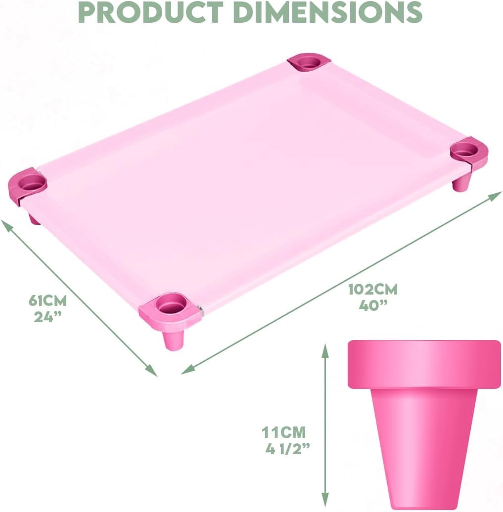 Acrimet Cooling Elevated Pet Dog Bed, Washable and Breathable Mesh Cot, Stainless Steel Frame, Indoor & Outdoor Use, fits Dogs up to 110 lbs (Size: 40” x 24”), Pink, 1 Unit
