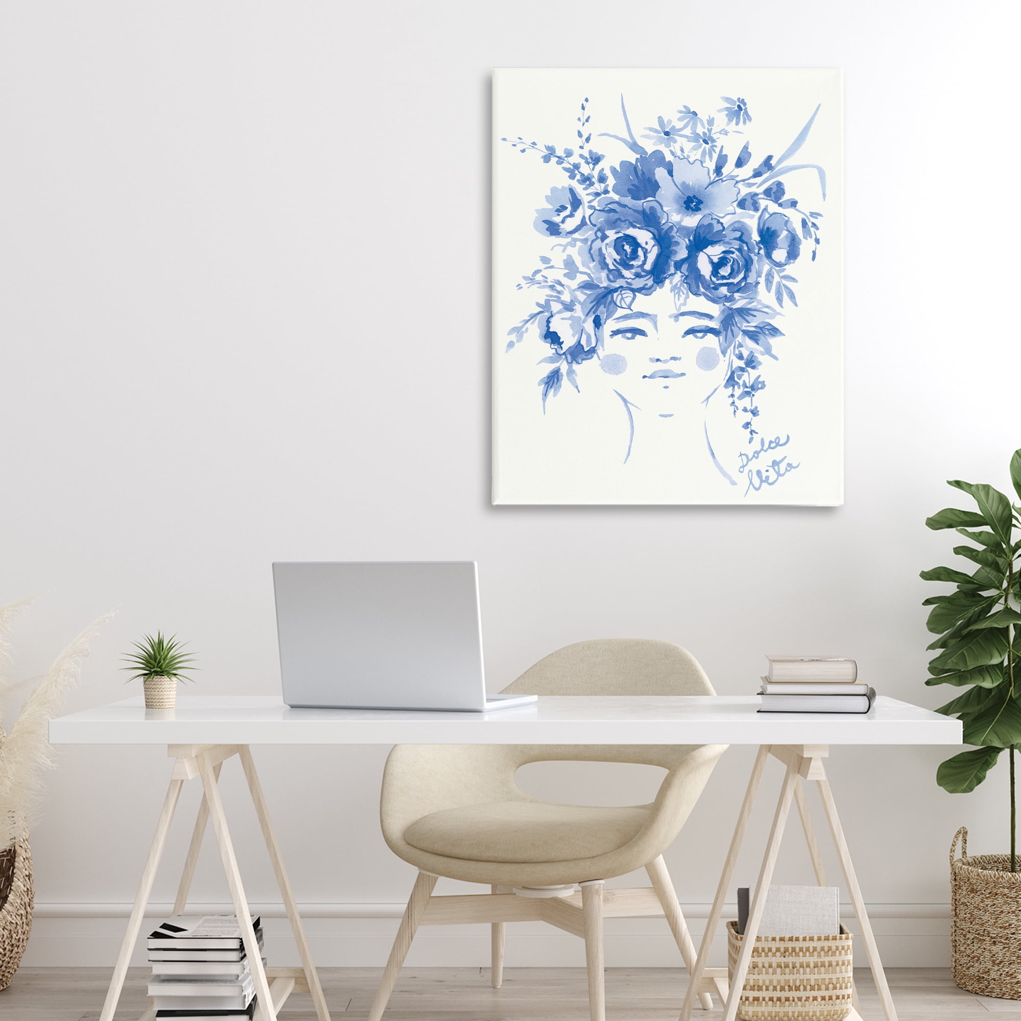 Stupell Industries Dolce Vita Woman with Roses Canvas Wall Art, design by Karolina Sato