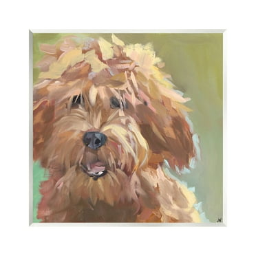 Stupell Industries Abstract Goldendoodle Painting Animals & Insects Painting Unframed Art Print Wall Art, 12 x 12