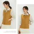 thumbnail image 3 of Wenseny Women’s Quilted Down Puffer Vest Warm Button Outerwear Padded Coat Yellow XL, 3 of 4