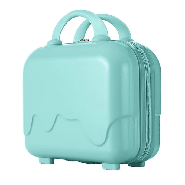 14 inch Suitcase Travel Cosmetic Bag Luggage Makeup Bags Portable Toiletry Organizer with Handle for Women Girls White