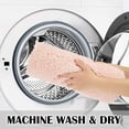 thumbnail image 5 of Bathroom Contour Rug Non Slip Bath Mat Water Absorbent Soft Microfiber Shaggy Bathroom Mat Machine Washable Bath Rug for Bathroom Thick Plush U Shape Toilet Rug (20 x 24, Blush), 5 of 6