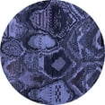 thumbnail image 1 of Ahgly Company Machine Washable Indoor Round Abstract Blue Modern Area Rugs, 7' Round, 1 of 4