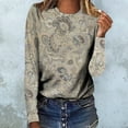 thumbnail image 2 of Long Sleeve Shirts for Women T Shirts Fall Tops Printed Loose Crewneck Cute Tee Shirts XL, 2 of 4