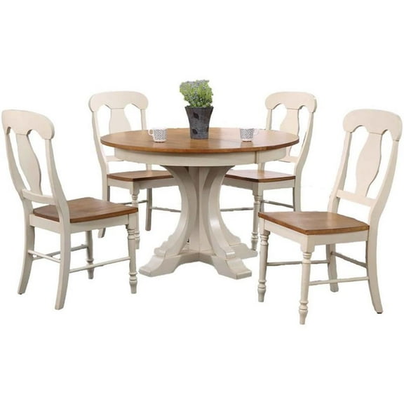 5-Pc Deco Napoleon Wood Dining Set in Caramel/Biscotti