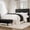 Black, Fabric, variant on Amolife Queen Bed Frame with Adjustable Headboard, Upholstered Platform Bed, No Box Spring Required, Black