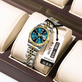 Women Colorful Diamond Watches Chronograph Rotatable Bezel  display picture 1