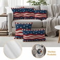 thumbnail image 6 of Independence Day Pillow Covers 2 Pack America Flag Retro Wood Grain Pillowcase Waterproof Outdoor Throw Pillow Cover for Patio Garden Square Cushion 18”x18”, 6 of 9