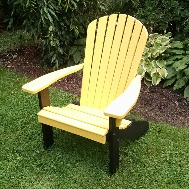 A & L Recycled Plastic TwoTone Fanback Adirondack Chair