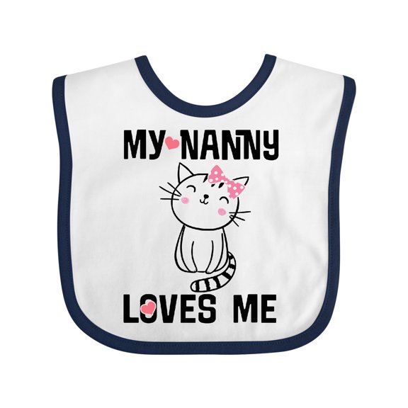Inktastic My Nanny Loves Me Girl Grandchild Girls Baby Bib
