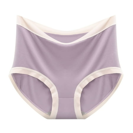 Scyoekwg Women s Underwear Stretchy Knickers Comfort High Waisted Underwear Hipster Panties Bikini Underwear Briefs(Purple XL)