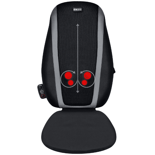 Homedics Shiatsu Massage Cushion with Soothing Heat, Deep-Kneading Massage, 3 Massage Zones, Soothing Heat, Relax Overworked Muscles, Release Tension, Reduce Back Pain