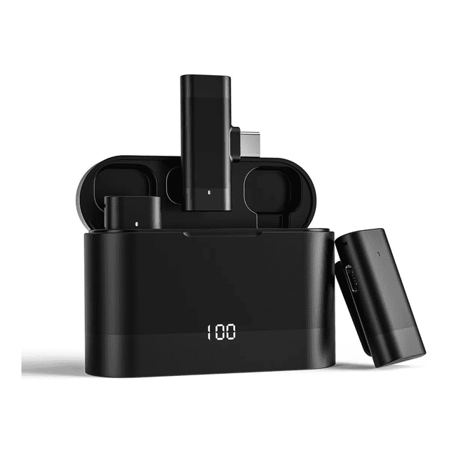 Micrófono Inalámbrico Lavalier Para Android Tipo C Negro