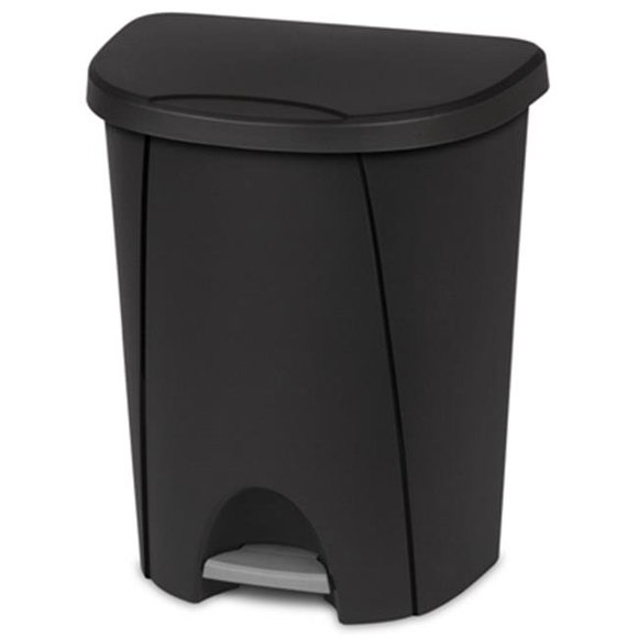 10949004 25 Ltr. Step On Wastebasket Can, Black