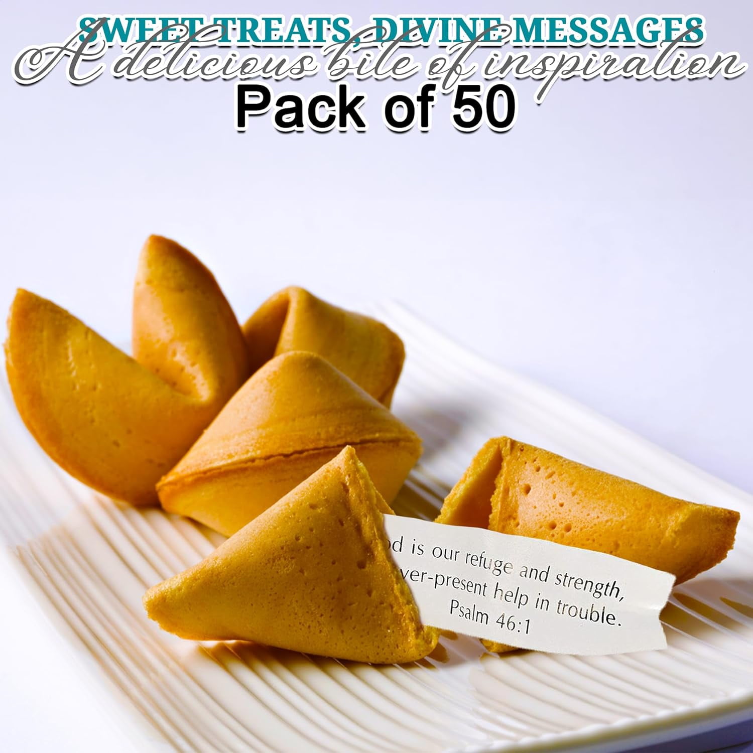 Fun Express Bible Verse Fortune Cookies, 50 pcs Individually Wrapped Bulk, Nourish Your Spirit, Feeding Faith and Unlock Wisdom with Fortune Cookies Bulk