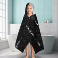 thumbnail image 6 of Black White Moon Eye Star Geometry Pattern Hooded Bath Towel，60"x35" for Ages 3 To 12 Kids, Quick Dry Lightweight Soft Microfiber Hood Beach Towel Cover Up for Kids, 6 of 7