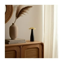 Boho Style Decorative Figurine Crafted from Metal Aluminum and Mango Wood with Artistic Modern Silhouette and Stylish Textured Design for Contemporary Accent Decor in Eclectic Interiors