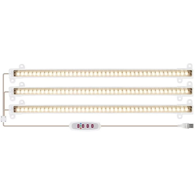 Barre Lumineuse pour Plantes d'Intérieur, 42-168LED Lampe de Culture Spectre Complet Alimentée par USB, 5 Niveaux de Réglage, Allumage/extinction Automatique, Compatible Partout Plantes d'Intérieur