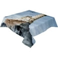 thumbnail image 2 of Coastal Lighthouse Rectangle/Square/Round Waterproof Tablecloths 52x52 inch Watercolor Ocean Nautical Navy Blue Polyester Table Cloth Table Cover Tabletop for Wedding Party Dinner, 2 of 6