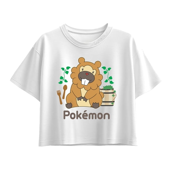Pokémon - Bidoof Cafe Short Sleeve Boxy Graphic T-Shirt