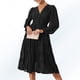 thumbnail image 2 of Vestido de manga larga con cuello en V Vestido de mujer con volantes y capas Traje de vacaciones informal, 2 of 6