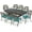 Dark Bronze/Ocean Blue, variant on MEETWARM 9-Piece Outdoor Patio Dining Set, 8 Outdoor Dining Chairs and 1 Oval Table with 2.2" Umbrella Hole, All Weather Cast Aluminum Patio Funiture Set for Backyard, Patio, Garden