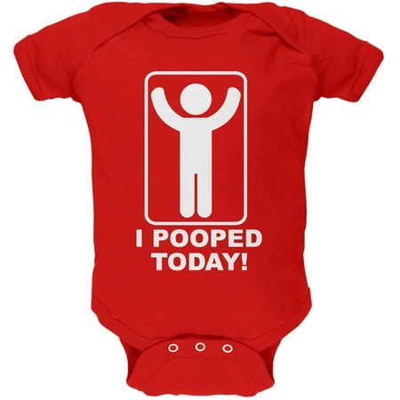 I Pooped Today Red Baby One Piece