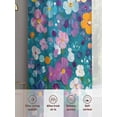 thumbnail image 7 of Colorful Spring Floral Semi Sheer Curtains 96 Inch Length 2 Panels Set, Modern Oil Painting Abstract Art Sheer Kitchen Curtain Privacy Voile Window Curtain for Living Room Bedroom Rod Pocket Drapes, 7 of 7