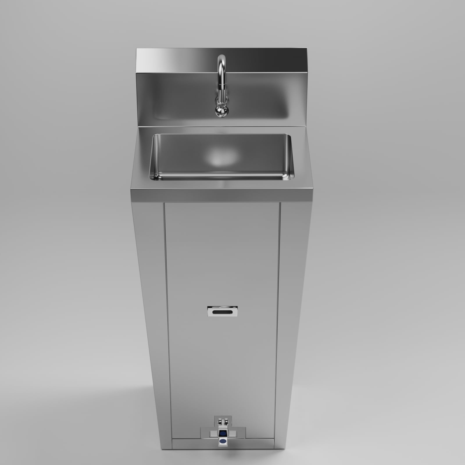 AmGood Hands-Free Stainless Steel Pedestal Hand Sink with Foot Pedal and Faucet
