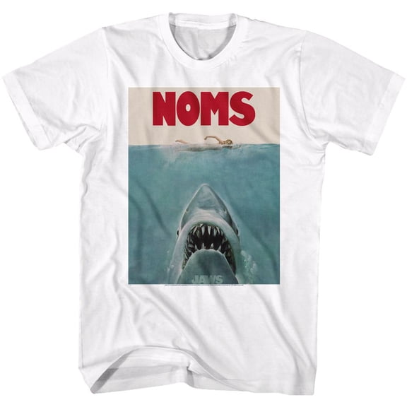 Jaws Noms White Adult T-Shirt 5Xl