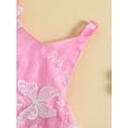 thumbnail image 6 of Wassery Baby Girl Summer Romper 3 6 12 18 Months Infant Newborn Girls Casual Jumpsuit Sleeveless Backless Butterfly Embroidery Lace Bodysuit, 6 of 9