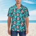 thumbnail image 4 of Lsque Skull Cat pattern Hawaiian Shirt for Men, Unisex Summer Beach Casual Short Sleeve Button Down Shirts-Medium, 4 of 9
