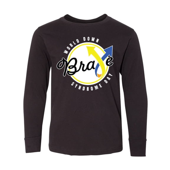 Inktastic World Down Syndrome Day Brave Long Sleeve Youth T-Shirt