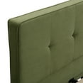 thumbnail image 4 of [Luckynote]King Size Velvet Bed Frames, Upholstered Platform Bed with Curved Tufted Headboard, Soft Square Corners, Olive Green, 4 of 11