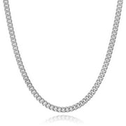 Ariana Lucci 14K White Gold Filled Italian Curb Chain Necklace for Men and Women, 4.5mm Width, Non Tarnish Cuban Link Chain, Genuine 1/20 14K Gold Filled Made in Italy, 20"