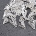 thumbnail image 4 of OULII 50 Pcs Silver Filigree Jewelry Caps DIY Jewelry Making for Women, 4 of 8