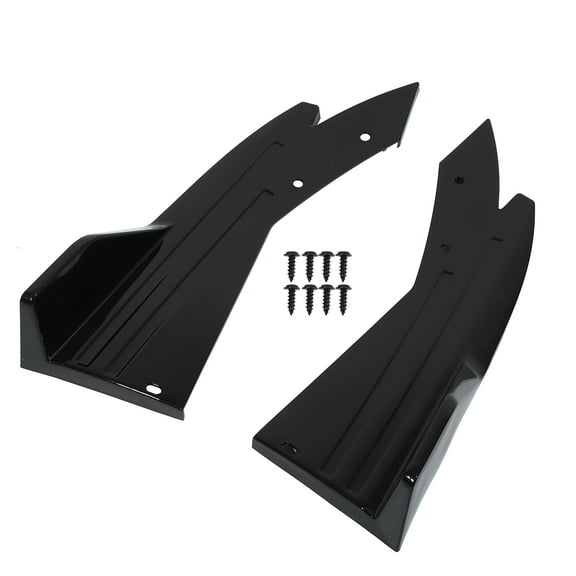 1 Pair Auto Car Universal Rear Bumper Lip Side Corner Spoiler Body Kit Black