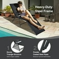 thumbnail image 6 of Costway Patio Folding Chaise Lounge Chair Outdoor Portable Reclining Lounger Beach Black, 6 of 8