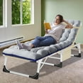 thumbnail image 2 of ZYPPP Camping Cot for Adult 28" Extra Wide, Heavy-Duty 1200D Oxford Cot for Sleeping, Portable Folding Camp Bed with Mat & Carry Bag, 2 of 13
