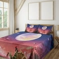 thumbnail image 2 of Ambesonne Fantasy Fitted & Top Sheet Set with Shams, Dog Under Huge Moon, Navy Coral, 2 of 5