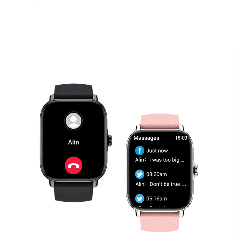 Nemheng 1.85 Phone Smart Watch Answer Make Calls Smartwatch with Call Text Android Smart Watch Women Men Pink