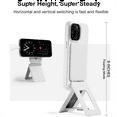 thumbnail image 3 of Leather Tripod Magnetic Phone Holder for iPhone 16 15 14 13 12 11 Pro Max S25 S24 Ultra Portable Foldable Stand Mac Safe Cover (Gray), 3 of 7